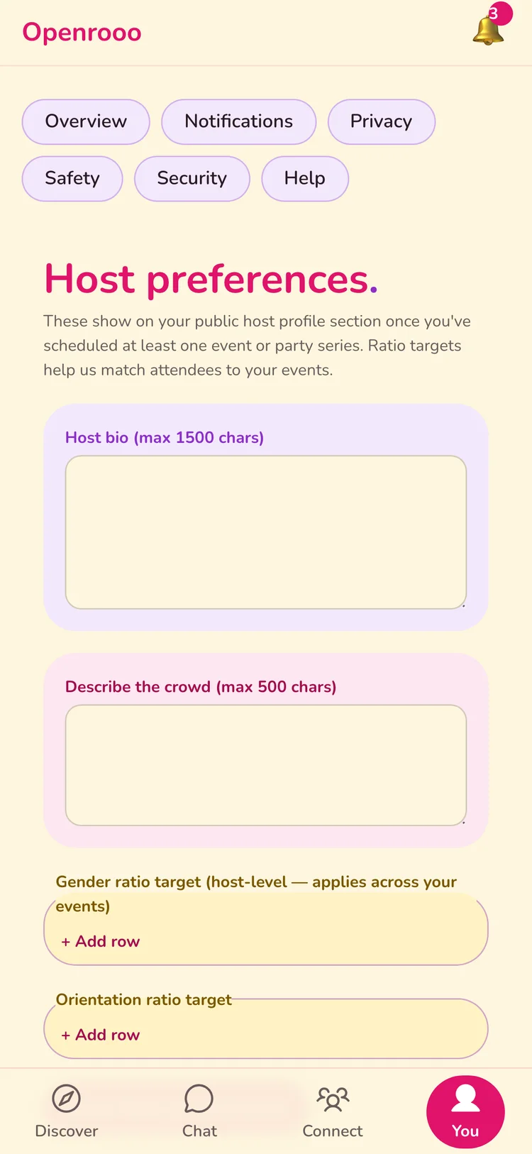 Host Preferences